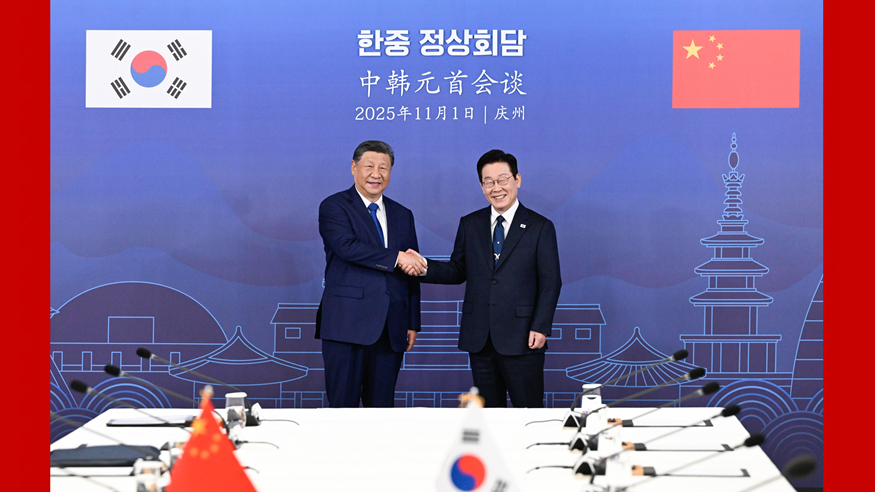 习近平同韩国总统李在明会谈